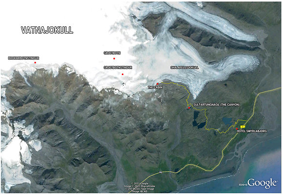 AA Vatnajokull Location Names