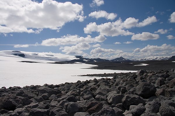 Langjokull rocks late June